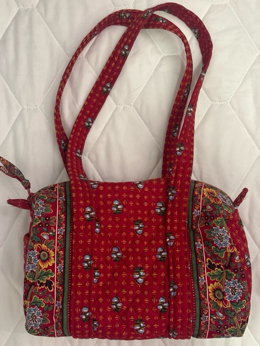 Vera Bradley Red Quilted Floral Shoulder Bag